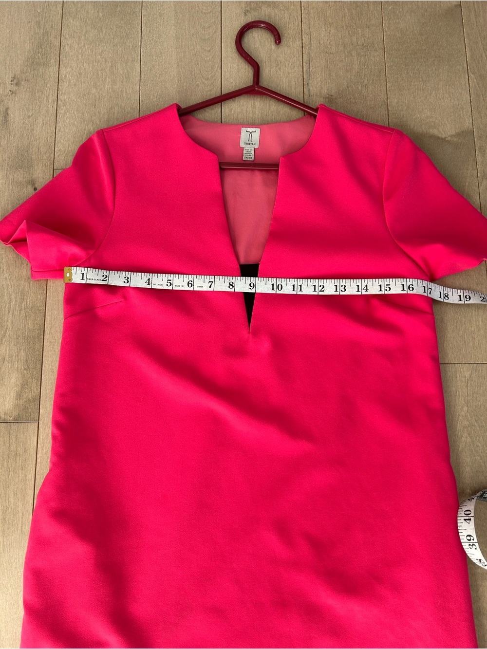 Tristan Hot Pink V-Neck Dress - Picture 5 of 8